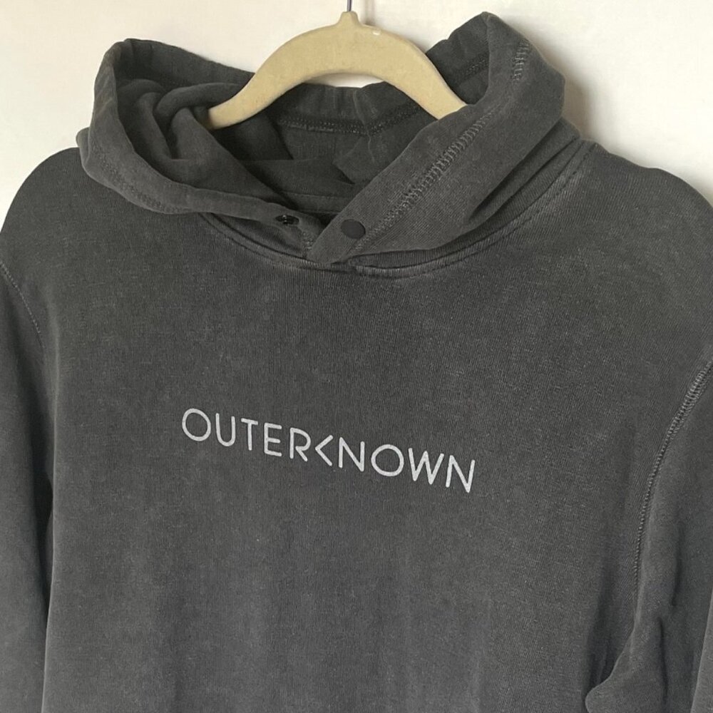 Outerknown OK Wordmark Gray Organic Snap Hoodie M - Picture 8 of 8